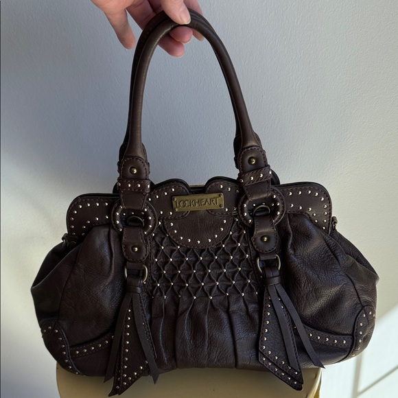 Lockheart Brown Studded Satchel Shoulder
Bag - Picture 4 of 12